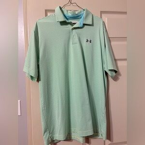 Under Armour Men's Light Green Striped Polo